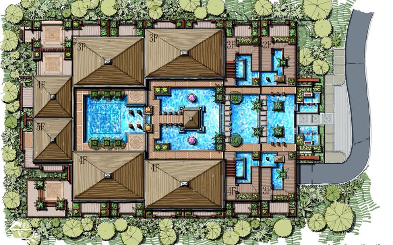 پلان محوطه سازی ویلا