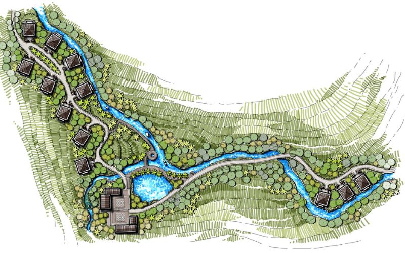 پلان محوطه سازی ویلا